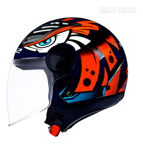 Capacete Ls2 Airflow Of562 Tribal Laranja Aberto Original