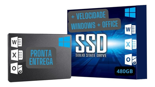 Formate E Turbine Seu Computador Com Ssd 480gb Com Windows 10 + Office Instalados