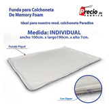 Funda De 7cm Individual Para Colchoneta De Memory Foam 