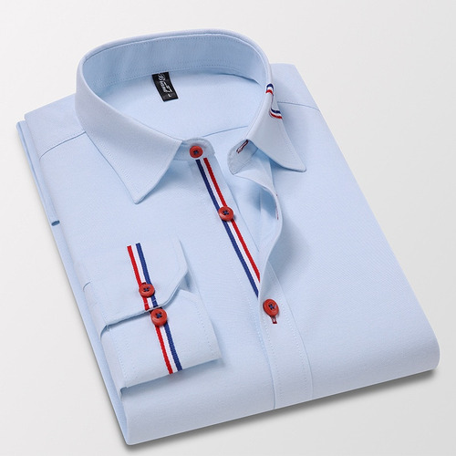 Camisa Oxford Francesa A Rayas Para Hombre Camisas De Trabaj