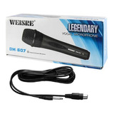 Microfono Para Karaoke Alambrico Weisre Dm-607 Alta Calidad Color Gris Oscuro