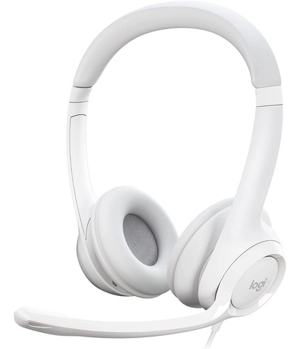 Headset Logitech H390 Áudio Digital Em Couro Usb - Branco