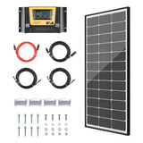 Jjn Kit De Panel Solar De 12 Voltios Y 100 Vatios Con Panel