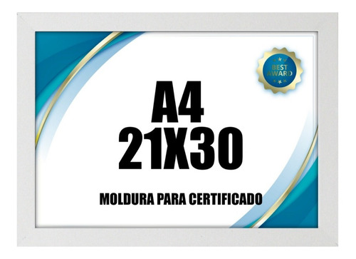 Moldura Quadro A4 Para Certificado Premium Com Vidro-147