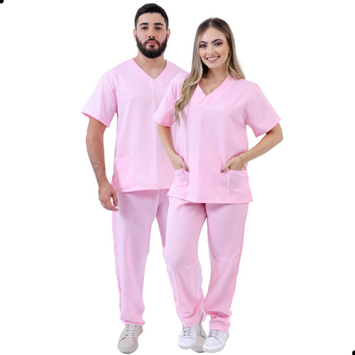 Pijama Cirúrgico Oxford Masculino Premium Bordado Gratis