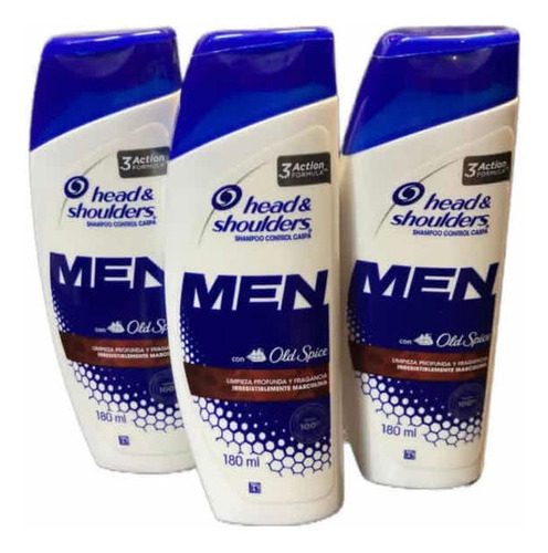 Shampoo Head & Shoulders Old Spice 3 Piezas De 180ml