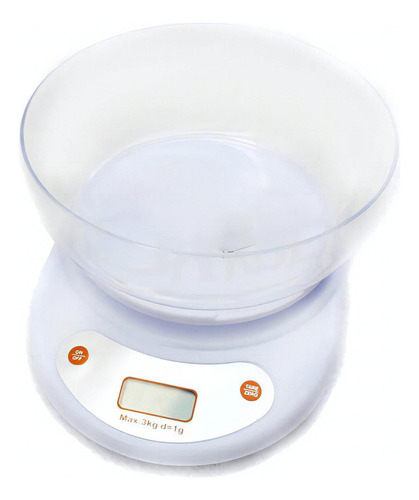Balanza Digital De Cocina Con Bowl 3 Kilos - M M Capacidad Máxima 3 Kg Color Blanco