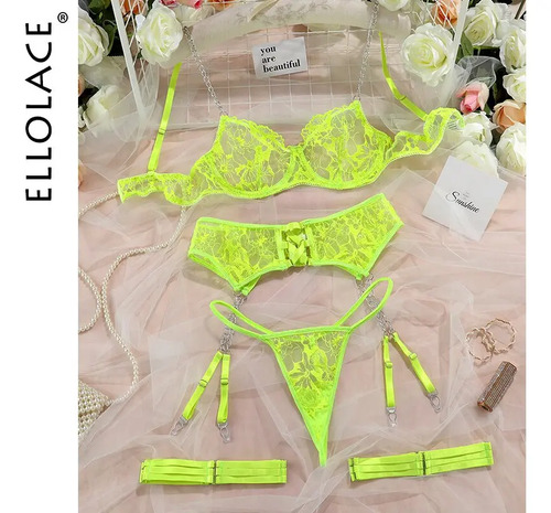 Ropa Interior Erótica De Encaje Transparente, Conjuntos Exót
