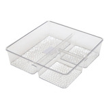 Caja Multiusos Organizadora De Acrilico 3 Divisiones 20x20cm