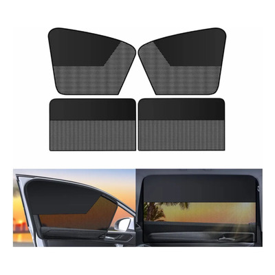 Parasoles Magnéticos De Malla Coche 4 Pzs Protección Uv