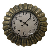 Relógio De Parede A Pilha 50cm Rustico Cozinha Sala Dourado