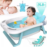 Bañera Tina De Baño Plegable Portatil Con Cojín Para Bebés