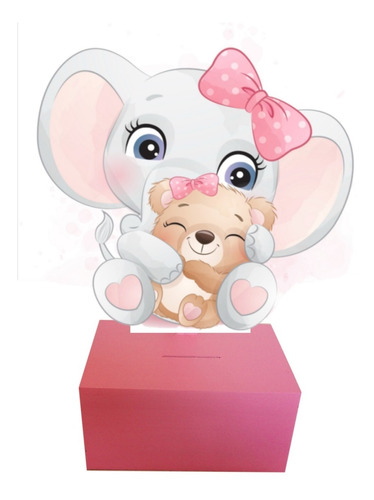 Alcancías Madera Infantil Baby Shower Elefante 15 Piezas