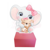 Alcancías Madera Infantil Baby Shower Elefante 15 Piezas