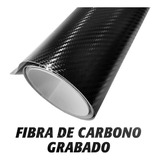 Vinil Automotriz Fibra De Carbono Negro Grabado 30 Cm X 10mt