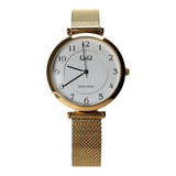 Reloj Q&q Mujer Casual Dorado Aa32j001y Color De La Correa Dorado 5