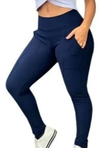 Calça Legging Plus Size Montaria Flanelada Forrada Cós Largo