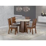 Conjunto Sala De Jantar Mesa Tampo Vidro Com 4 Cadeiras Wt