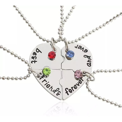 Collares Mejores Amigas Bff 4 Cuatro Amistad Colgante