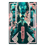 Póster John Wick Keanu Reeves Luces Neón Japón Arte Realista