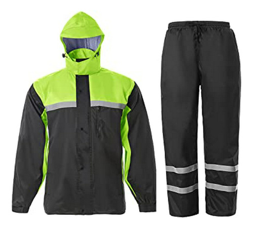 Conjunto Impermeable Reflectante Para Hombre: Chaqueta Y Pan