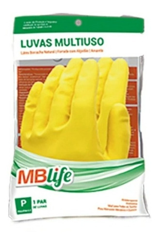 2 Pares Luvas Látex Borracha Multiuso Limpeza Banheiro