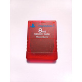 Memory Card Playstation 2 Original Trasparente Roja