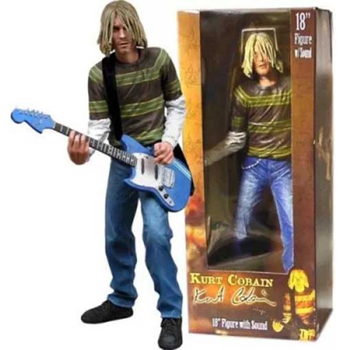 Boneco Banda Nirvana Kurt Cobain Guitarra Com Som 44 Cm Neca