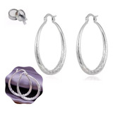 Argollas Aros De Plata 925 Elegante De Mujer