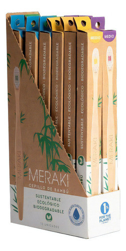 Cepillo De Dientes Bambú Meraki Ecofriendly Caja Biodegrad