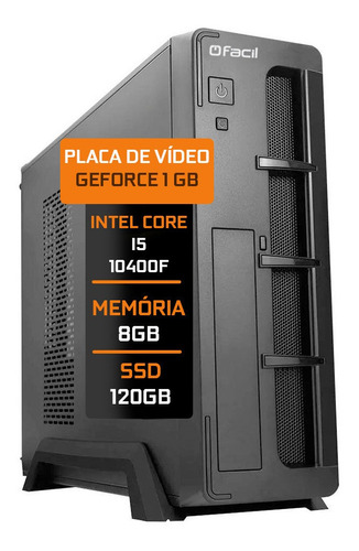 Computador Fácil Slim Intel Core I5 10400f 8gb Ssd 120gb
