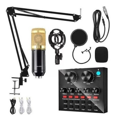 Kit De Microfono Condensador Profesional Soporte Brazo
