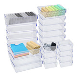 Kit 25 Organizadores Modular Transparente Para Roupas Closet