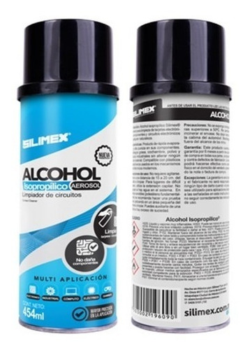 Kit 2 Pz Alcohol Isopropílico 99% Aerosol De 250 Ml Silimex