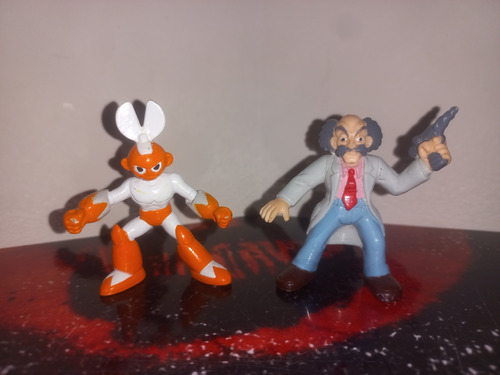 Megaman Mini Figuras Cutman Y Dr Wily Bandai Vintage 1995