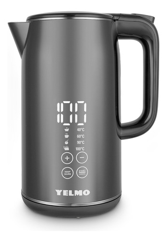 Pava Electrica Digital Yelmo Pe-3912 1.7 L 2200w Negro Mate