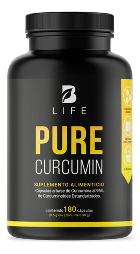 B Life Pure Curcumin - Curcumina Pura Al 95% - 180 Cáps