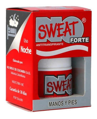 No Sweat Forte. Rojo. Desodorante Para Manos Y Pies