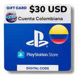 Psn Playstation 30 Usd Region Colombia (entrega Inmediata)