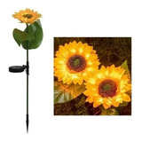 Estaca Solar De Girasol Luz Led Cálida 1 Unidad