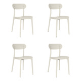 Silla Jardín Terraza Comedor Plos Aprilia Set X4 - Blanco