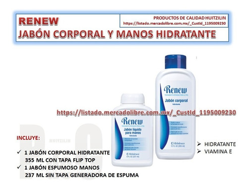 Renew: Shampoo Cuerpo Y Jabón Espumoso Manos De Melaleuca