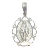 Virgen De Los Rayos Medalla Calada Plata 980 /t3  Sin Cadena