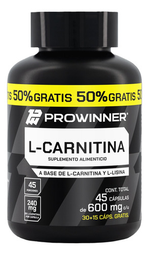 Suplemento L-carnitina (30 Cáps) + 50% Extra Prowinner