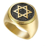 Anillo Oro Punk Para Hombre Anillo Con Estrella De David