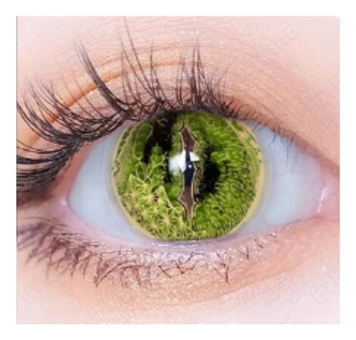 Lentes De Contacto Para Halloween, Display, Cocodrile Green