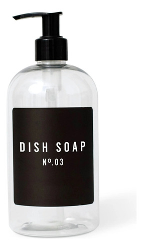 Dispensador Etiqueta Cocina Dish Soap Plástico 500ml