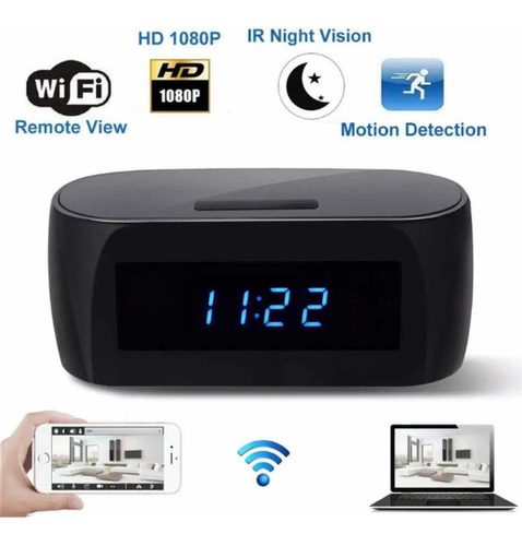 Reloj Espia Wifi Ip 1080p Vision Nocturna Sensor Mov 