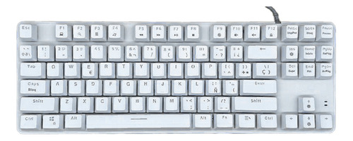 Teclado Gamer Gtc Kgg-011 Qwerty Blue Color Blanco Con Luz Rgb