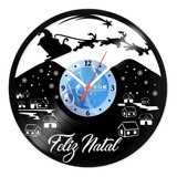 Relógio De Parede Disco Vinil Feliz Natal Renas - Vde-005